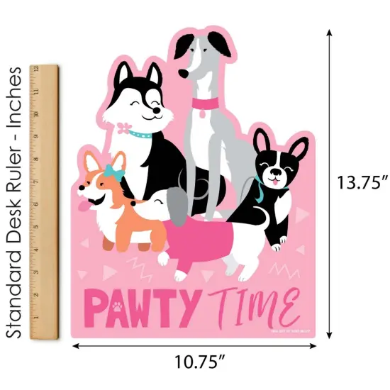 Big Dot of Happiness Pawty Like a Puppy Girl - Outdoor Lawn Sign - Pink Dog Baby Shower or Birthday Party Yard Sign - 1 Piece {6}