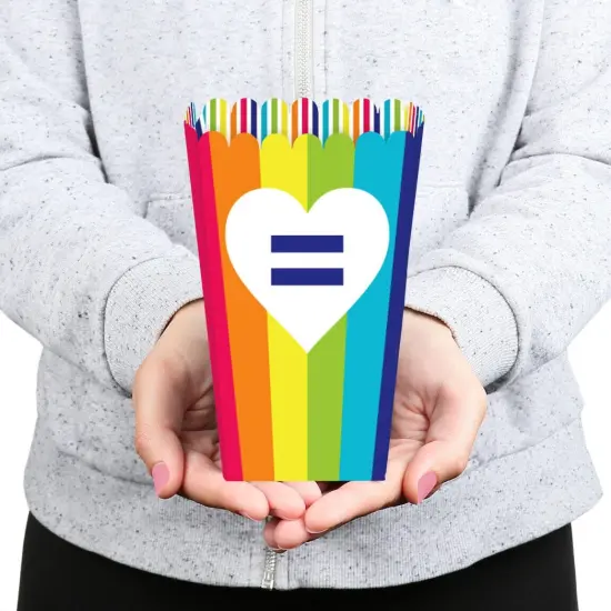 Big Dot of Happiness Love is Love - Pride - Rainbow Party Favor Popcorn Treat Boxes - Set of 12 {6}