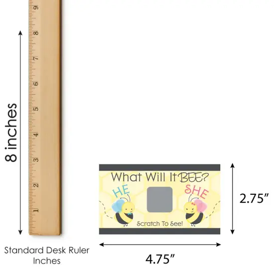 Big Dot of Happiness Girl Bee Gender Reveal - What Will It Bee Gender Reveal Scratch Off Cards - Baby Shower Game - 22 Count {7}