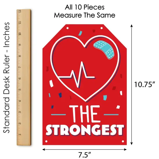 Big Dot of Happiness Happy Heartiversary - Hanging Vertical Paper Door Banners - CHD Awareness Wall Decoration Kit - Indoor Door Decor {7}