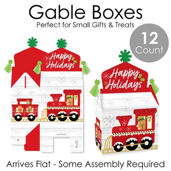 Big Dot of Happiness Christmas Train - Treat Box Party Favors - Holiday Party Goodie Gable Boxes - Set of 12 {7}