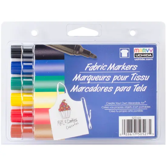 Uchida Fabric Markers Broad Tip 6/Pkg {1}