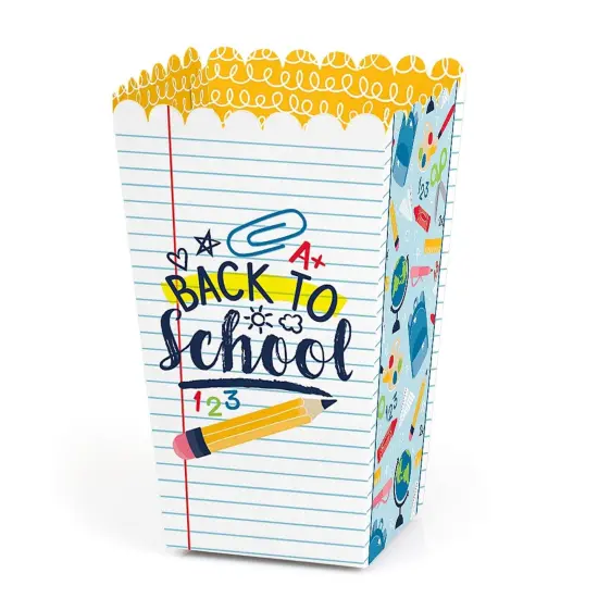 Big Dot of Happiness Back to School - First Day of School Classroom Decorations and Favor Popcorn Treat Boxes - Set of 12 {1}