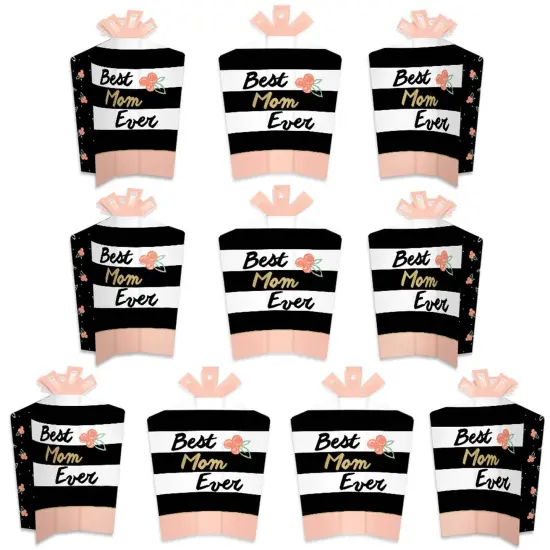 Big Dot of Happiness Best Mom Ever - Table Decorations - Mother's Day Party Fold and Flare Centerpieces - 10 Count {1}