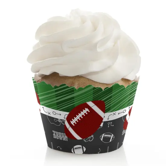 Big Dot of Happiness End Zone - Football - Baby Shower or Birthday Party Decorations - Party Cupcake Wrappers - Set of 12 {1}
