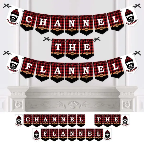 Big Dot of Happiness Lumberjack - Channel the Flannel - Party Bunting Banner - Buffalo Plaid Party Decorations - Channel the Flannel {1}