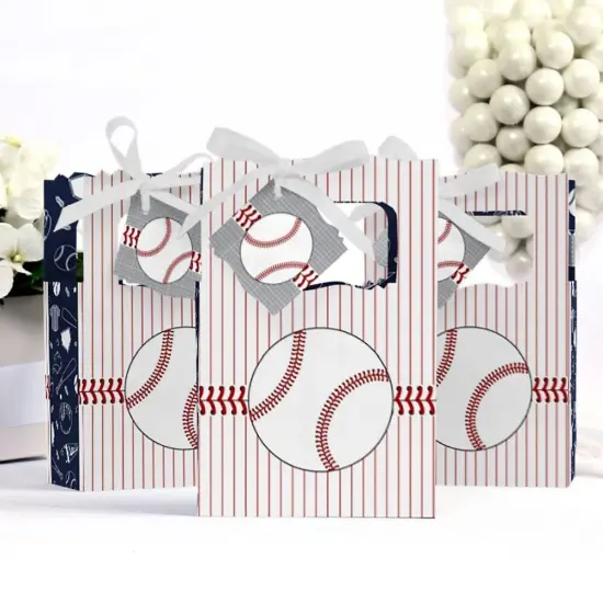 Big Dot of Happiness Batter Up - Baseball - Baby Shower or Birthday Party Favor Boxes - Set of 12 {4}