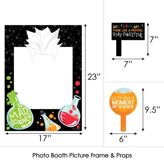 Big Dot of Happiness Scientist Lab - Baby Shower or Birthday Party Selfie Photo Booth Picture Frame and Props - Printed on Sturdy Material {6}