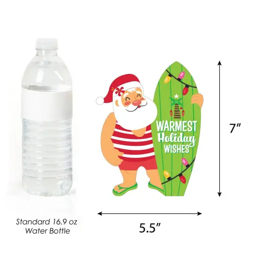 Big Dot of Happiness Tropical Christmas - Santa, Snowman, Palm Tree Decorations DIY Beach Santa Holiday Party Essentials - Set of 20 {6}