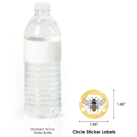 Big Dot of Happiness Little Bumblebee - Bee Baby Shower or Birthday Party Circle Sticker Labels - 24 Count {4}