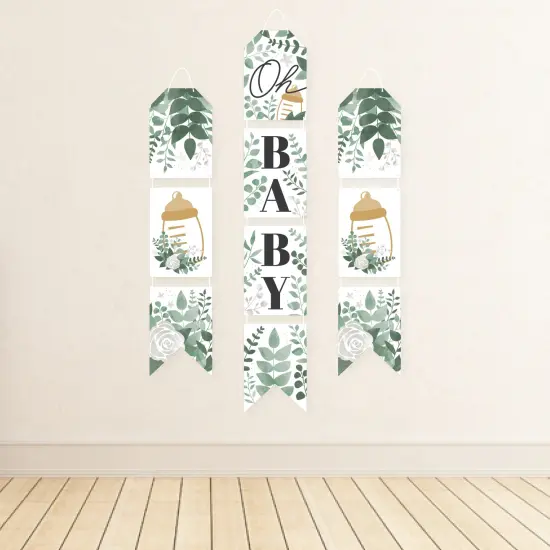 Big Dot of Happiness Boho Botanical Baby - Hanging Vertical Paper Door Banners - Greenery Baby Shower Wall Decoration Kit - Indoor Door Decor {4}