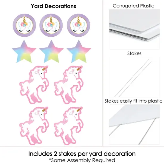 Big Dot of Happiness Rainbow Unicorn - Star & Unicorn Lawn Decor- Outdoor Magical Unicorn Baby Shower or Birthday Party Yard Decorations - 10 Piece {7}