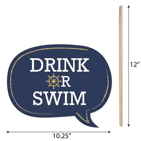 Big Dot of Happiness Funny Last Sail Before the Veil - Nautical Bridal Shower and Bachelorette Party Photo Booth Props Kit - 10 Piece {6}