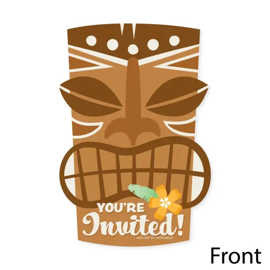 Big Dot of Happiness Tropical Luau - Shaped Fill-In Invitations - Hawaiian Beach Party Invitation Cards with Envelopes - Set of 12 {4}