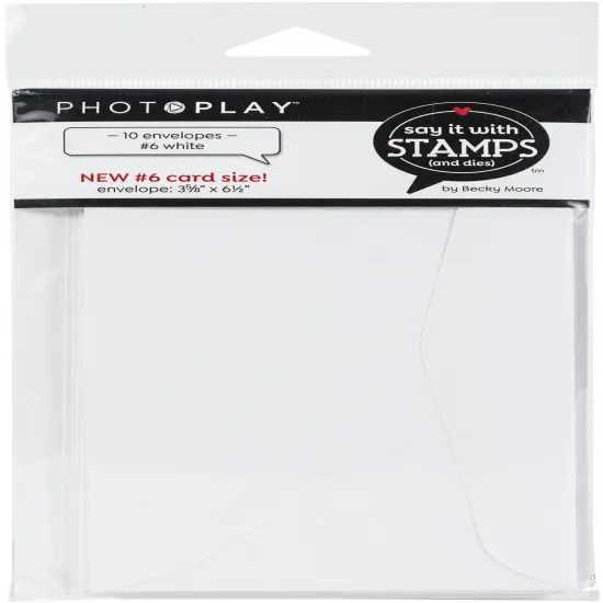 PhotoPlay Say It With Stamps Envelopes 10/Pkg-#6 White {1}