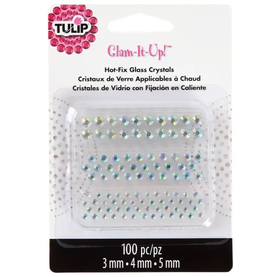 Tulip Glam-It-Up! Hot-Fix Glass Crystals 100/Pkg-3mm/4mm/5mm {1}