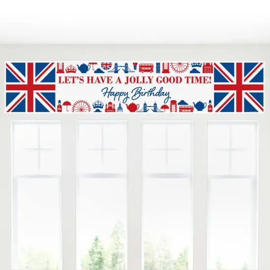 Big Dot of Happiness Cheerio, London - British UK Happy Birthday Decorations Party Banner {6}