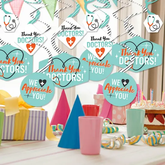 Big Dot of Happiness Thank You Doctors - Doctor Appreciation Week Hanging Decor - Party Decoration Swirls - Set of 40 {3}