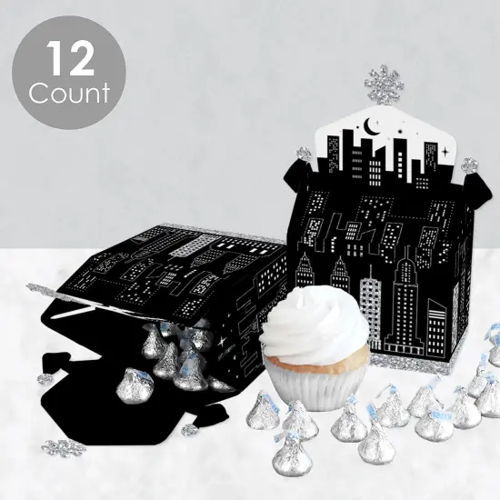 Big Dot of Happiness Nighttime City Skyline - Treat Box Party Favors - New York Party Goodie Gable Boxes - Set of 12 {4}