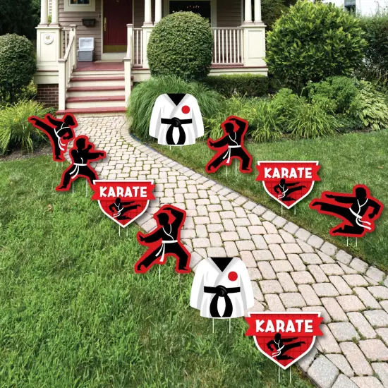 Big Dot of Happiness Karate Master - Lawn Decorations - Outdoor Martial Arts Birthday Party Yard Decorations - 10 Piece {1}