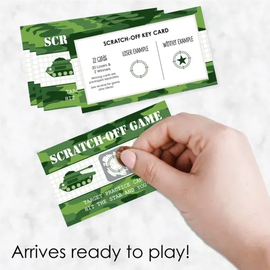 Big Dot of Happiness Camo Hero - Army Military Camouflage Party Game Scratch Off Cards - 22 Count {3}