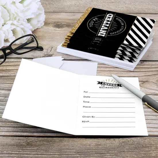 Big Dot of Happiness Happy Retirement - Fill In Retirement Party Invitations (8 count) {6}