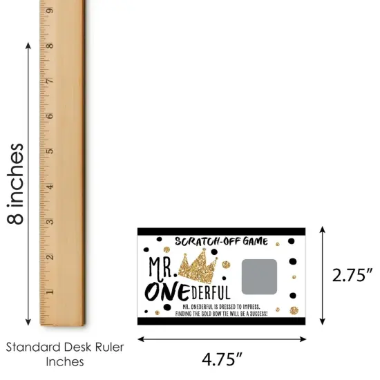 Big Dot of Happiness 1st Birthday Little Mr. Onederful - Boy First Birthday Party Game Scratch Off Cards - 22 Count {7}