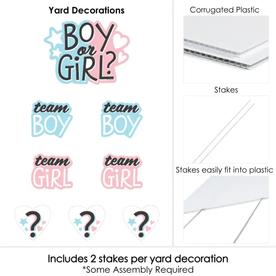 Big Dot of Happiness Baby Gender Reveal - Yard Sign and Outdoor Lawn Decorations - Team Boy or Girl Party Yard Signs - Set of 8 {6}