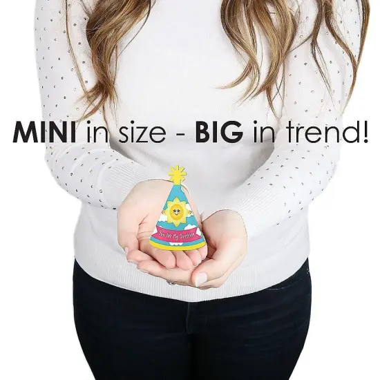 Big Dot of Happiness You Are My Sunshine - Mini Cone Baby Shower or Birthday Party Hats - Small Little Party Hats - Set of 8 {4}