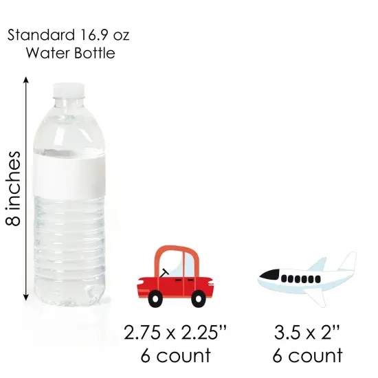 Big Dot of Happiness Cars, Trains, and Airplanes - Cupcake Decoration - Transportation Birthday Party Cupcake Wrappers and Treat Picks Kit - Set of 24 {7}