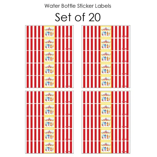 Big Dot of Happiness Carnival - Step Right Up Circus - Carnival Themed Water Bottle Sticker Labels - Set of 20 {4}