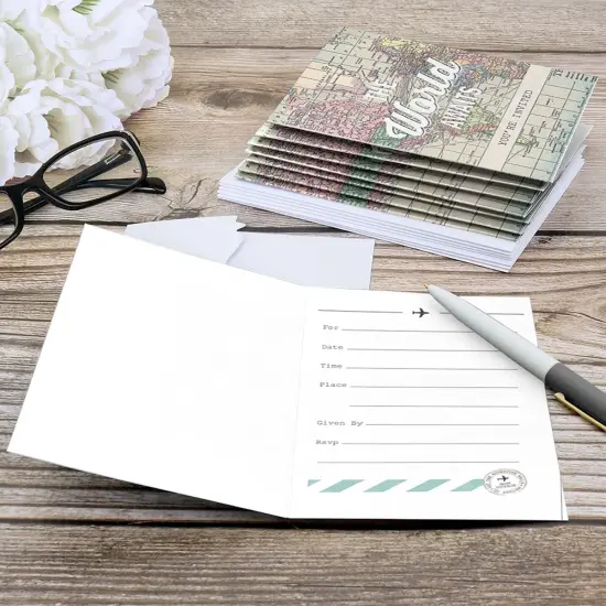 Big Dot of Happiness World Awaits - Travel Themed Party Fill In Invitations (8 count) {6}