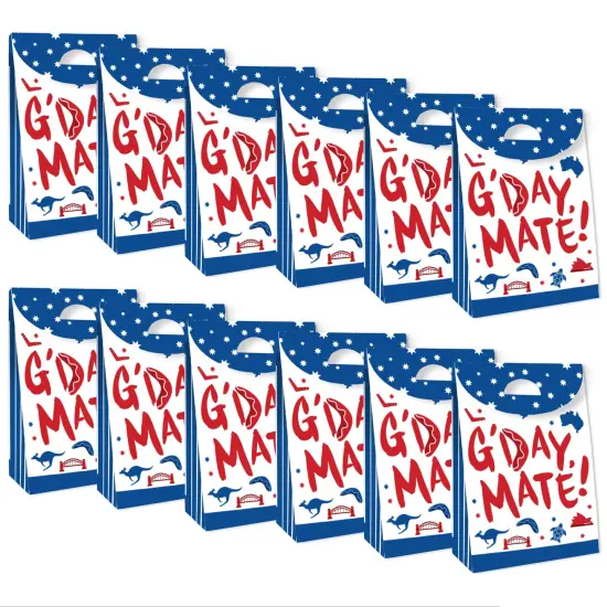 Big Dot of Happiness Australia Day - G&rsquo;Day Mate Aussie Party Gift Favor Bags - Party Goodie Boxes - Set of 12 {6}