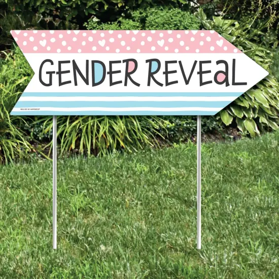 Big Dot of Happiness Baby Gender Reveal - Team Boy or Girl Party Sign Arrow - Double Sided Directional Yard Signs - Set of 2 {3}