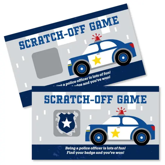 Big Dot of Happiness Calling All Units - Police - Cop Birthday Party or Baby Shower Game Scratch Off Cards - 22 Count {1}