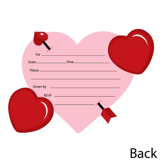 Big Dot of Happiness Conversation Hearts - Shaped Fill-in Invitations - Valentine's Day Party Invitation Cards with Envelopes - Set of 12 {4}