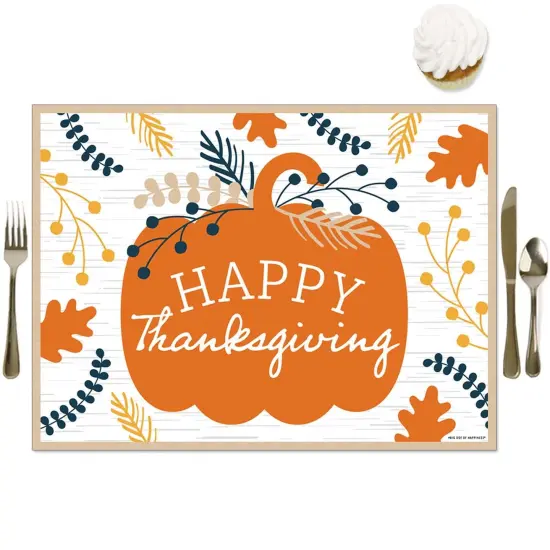 Big Dot of Happiness Happy Thanksgiving - Party Table Decorations - Fall Harvest Party Placemats - Set of 16 {1}