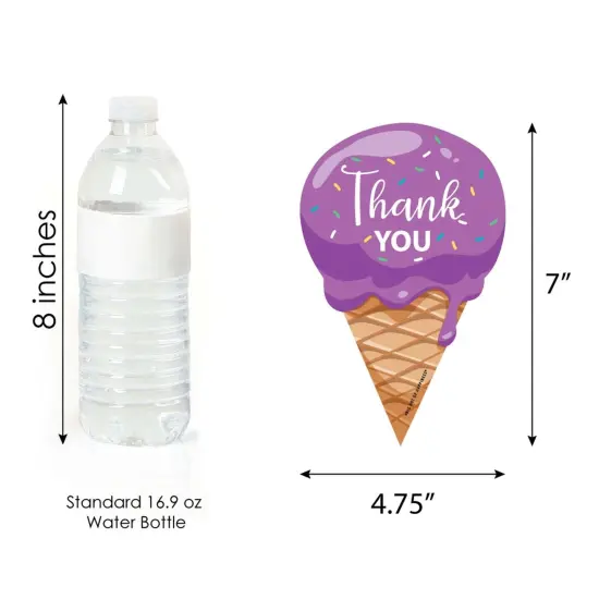 Big Dot of Happiness Sweet Shoppe - Shaped Thank You Cards - Candy and Bakery Birthday Party or Baby Shower Thank You Cards with Envelopes - Set of 12 {7}