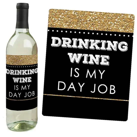 Big Dot of Happiness Happy Retirement - Retirement Party Decorations for Women and Men - Wine Bottle Label Stickers - Set of 4 {7}