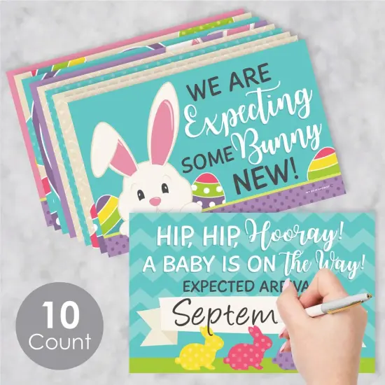 Big Dot of Happiness Hippity Hoppity - Photo Prop Signs - Easter Bunny Pregnancy Announcements - 10 Pieces {3}