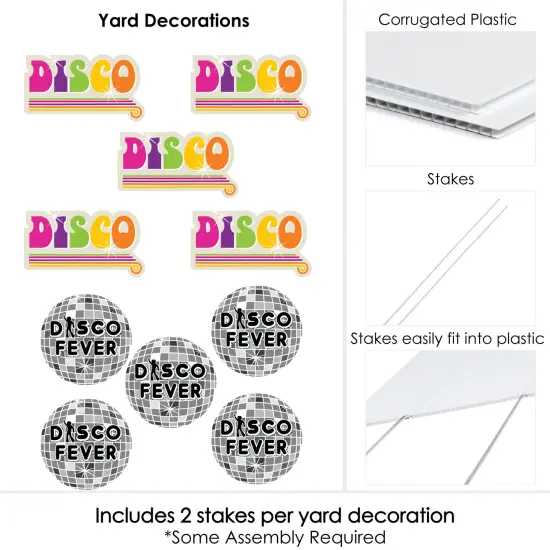 Big Dot of Happiness 70's Disco - Disco Ball Lawn Decorations - Outdoor 1970's Disco Fever Party Yard Decorations - 10 Piece {7}