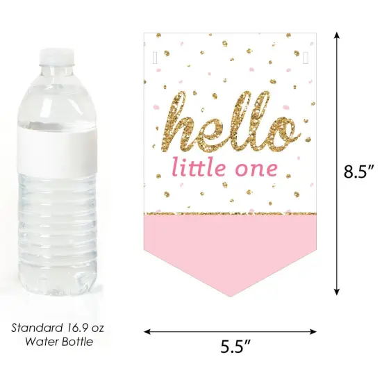 Big Dot of Happiness Hello Little One - Pink and Gold - Baby Shower Bunting Banner - Girl Party Decorations - Welcome Baby {3}