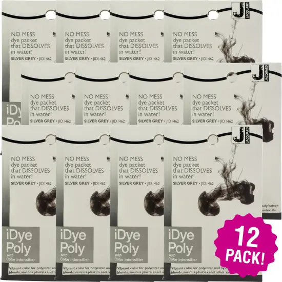 Multipack of 12 - Jacquard iDye Poly Fabric Dye 14g-Silver Grey {1}