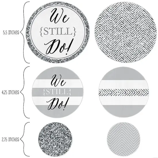 Big Dot of Happiness We Still Do - Wedding Anniversary Giant Circle Confetti - Anniversary Party Decorations - Large Confetti 27 Count {3}