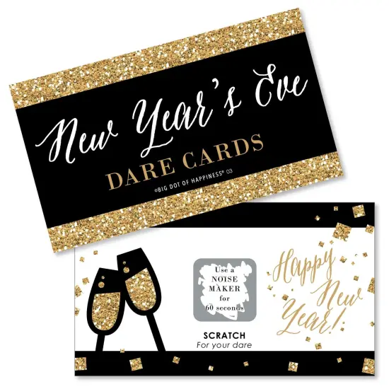 Big Dot of Happiness New Year's Eve - Gold - New Years Eve Party Game Scratch Off Dare Cards - 22 Count {1}