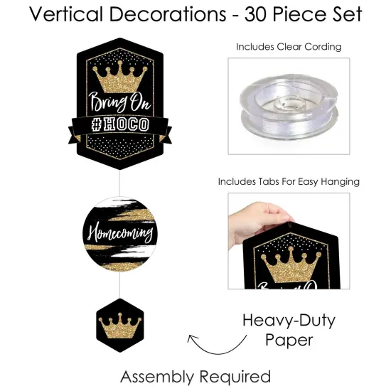 Big Dot of Happiness HOCO Dance - Homecoming DIY Dangler Backdrop - Hanging Vertical Decorations - 30 Pieces {7}