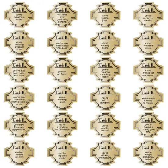 Big Dot of Happiness Drink If Game - Roaring 20's - 1920s Art Deco Jazz Party Game - 24 Count {3}