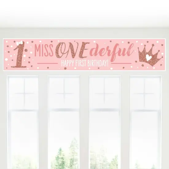 Big Dot of Happiness 1st Birthday Little Miss Onederful - Happy First Birthday Girl Decorations Party Banner {6}