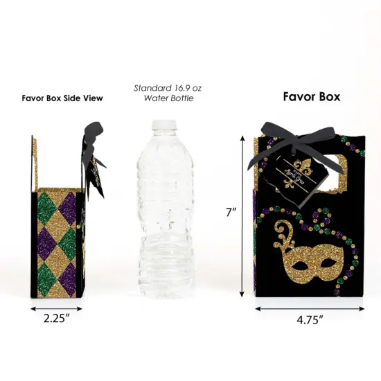 Big Dot of Happiness Mardi Gras - Masquerade Party Favor Boxes - Set of 12 {3}