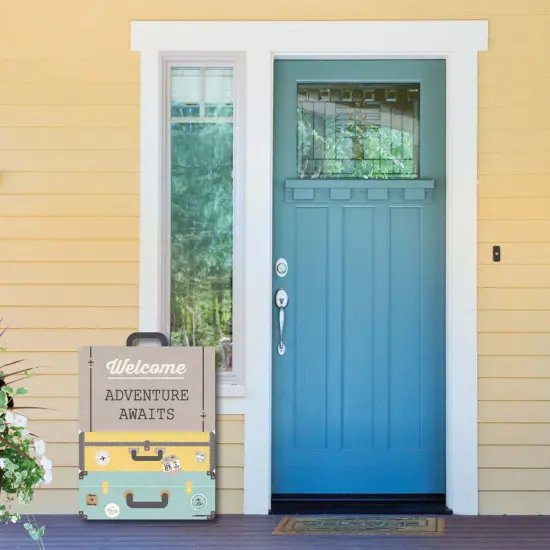 Big Dot of Happiness World Awaits - Party Decorations - Travel Themed Bridal Shower, Birthday or Retirement Party Welcome Yard Sign {6}